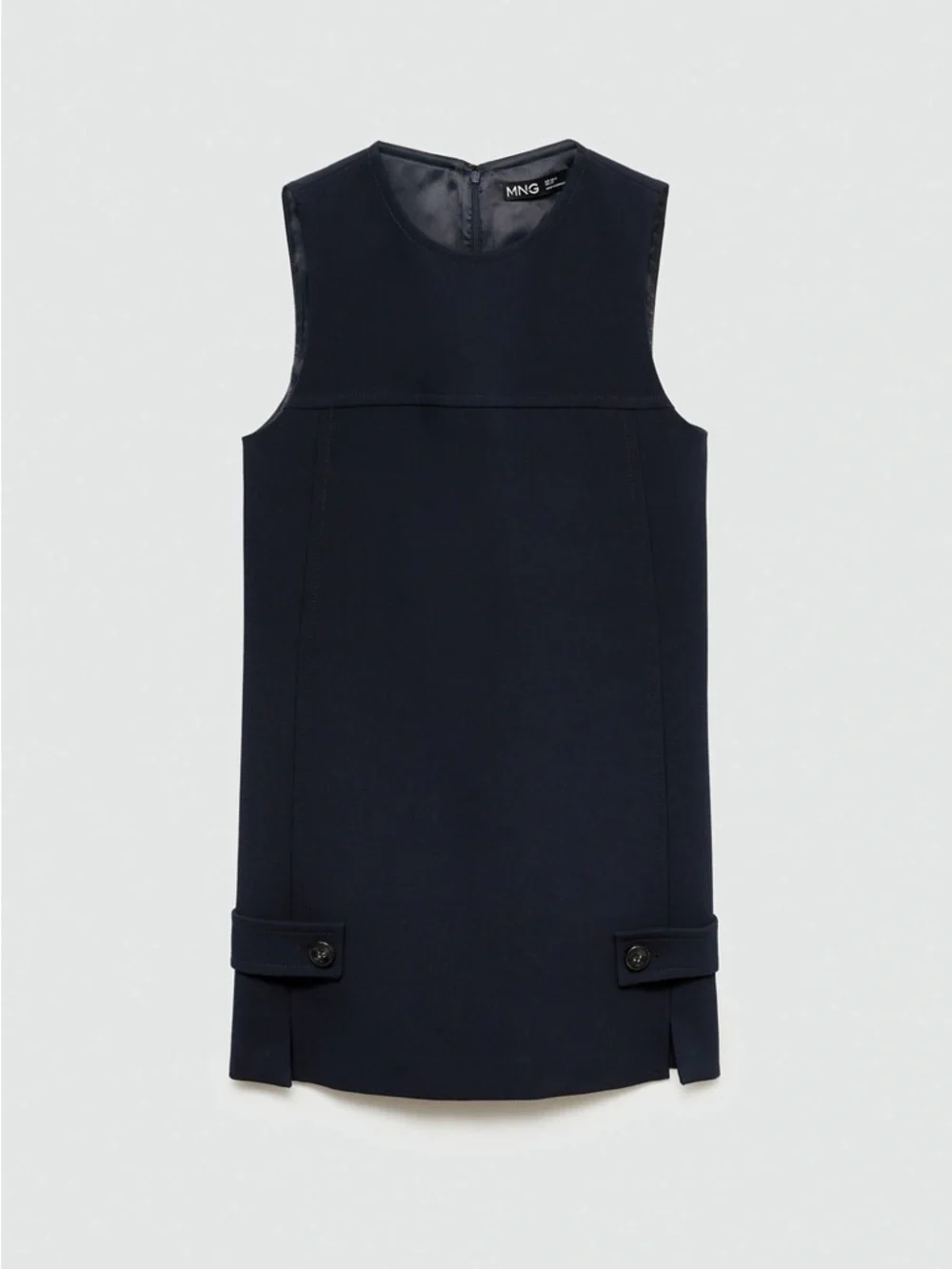 Mango Navy Sleeveless Mini Shift Dress Size 10 XL